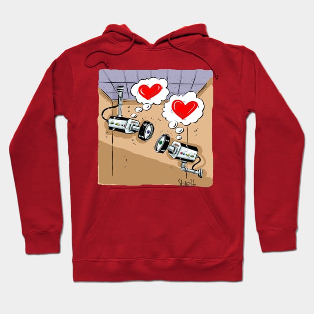 Happy Valentines CCTV cameras. A funny gift for Valentines. Hoodie by macccc8